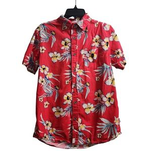 Cornerstone Bodega Floral Print Button Up Hawaiian Shirt Short Sleeve Small‎